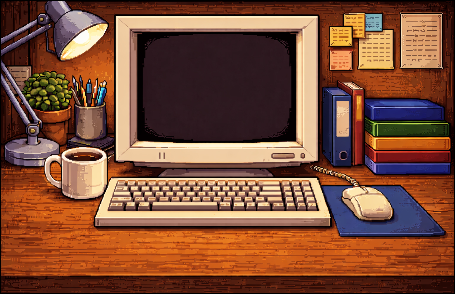 Retro desktop (lights on)